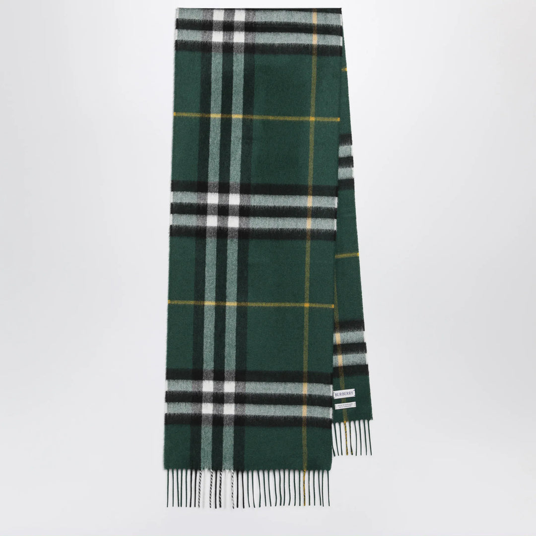 Burberry - Cashmere Check scarf in dark fern green Brand Scarves & Shawls U