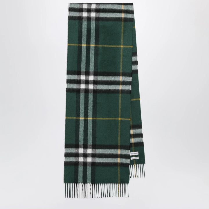 Burberry - Cashmere Check scarf in dark fern green Brand Scarves &amp; Shawls U
