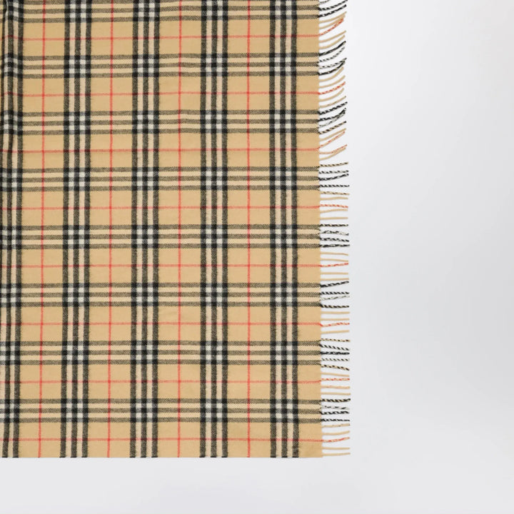 Burberry - Sand beige Check wool scarf Brand Scarves &amp; Shawls U