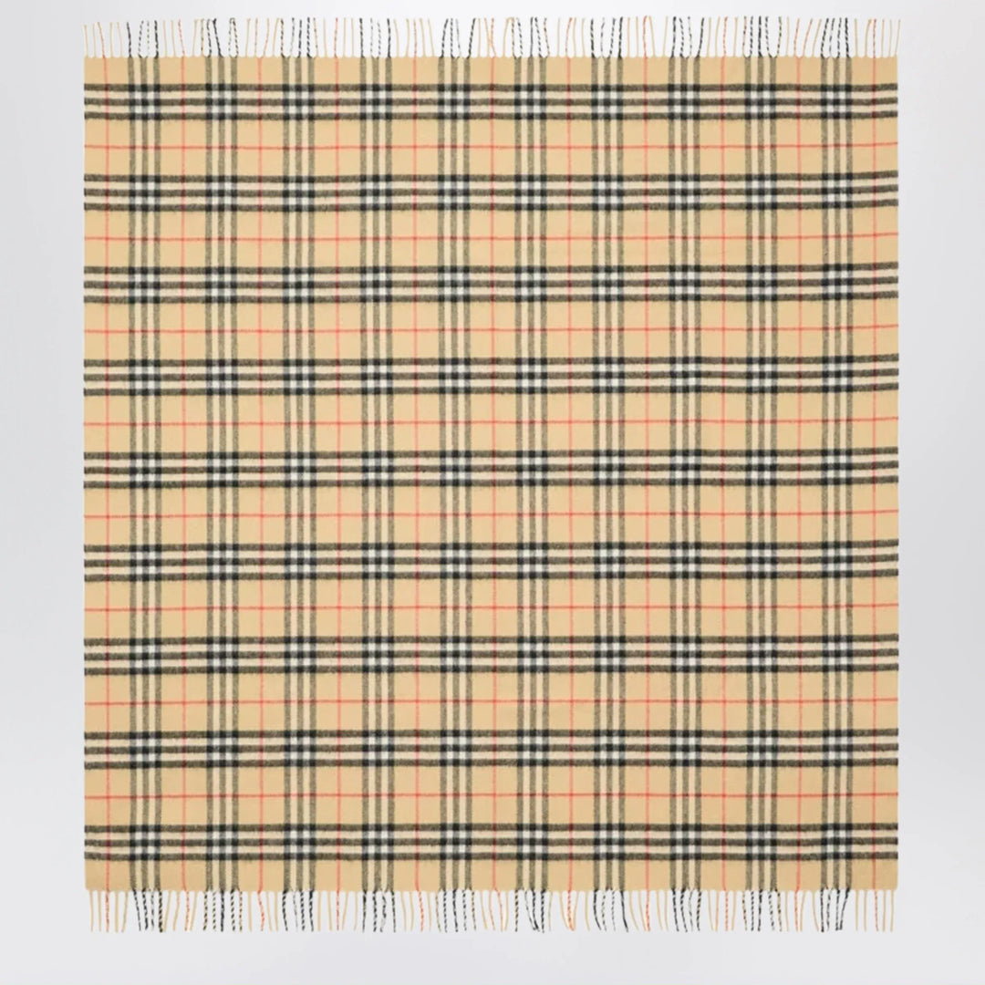 Burberry - Sand beige Check wool scarf Brand Scarves &amp; Shawls U