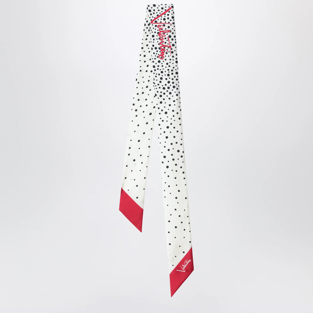 Valentino Garavani - Little Stars Starry bandeau scarf in silk, vanilla red Brand Scarves &amp; Shawls U