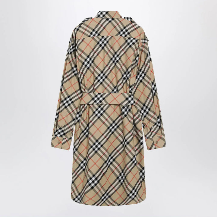 Burberry - Beige Check shirt dress Brand Shirt Dress