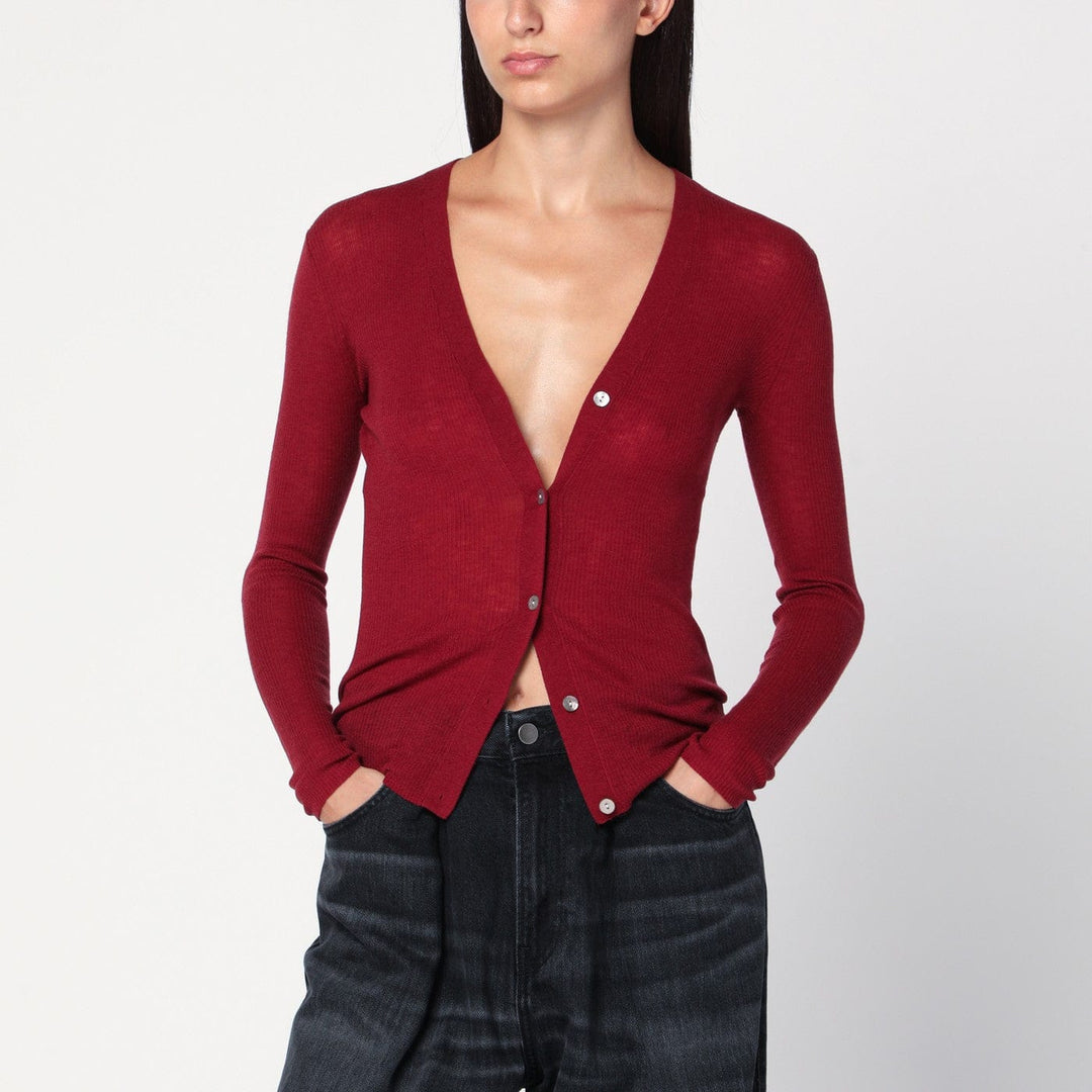 Shirts & Tops XS 6397 - Bordeaux semi-sheer knit cardigan Brand