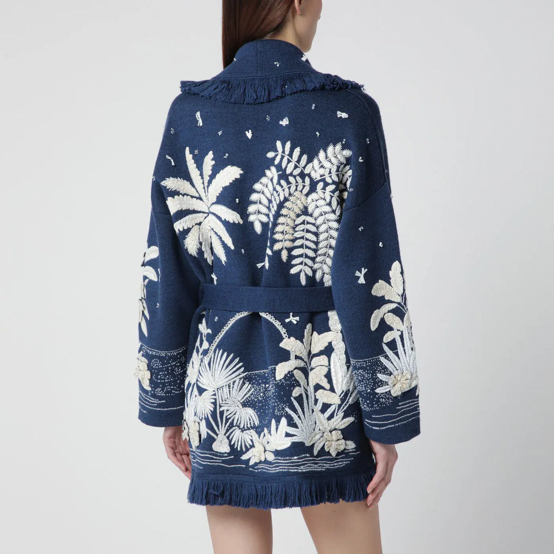 Alanui - Postcard From Paradise cardigan Deep Blue/White Pearl Brand Shirts &amp; Tops