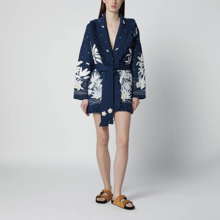 Alanui - Postcard From Paradise cardigan Deep Blue/White Pearl Brand Shirts &amp; Tops M