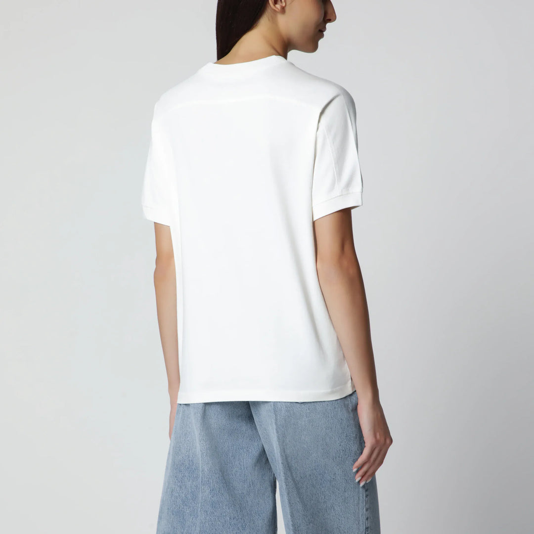 ANINE BING - Cream logo-print T-shirt Brand Shirts &amp; Tops