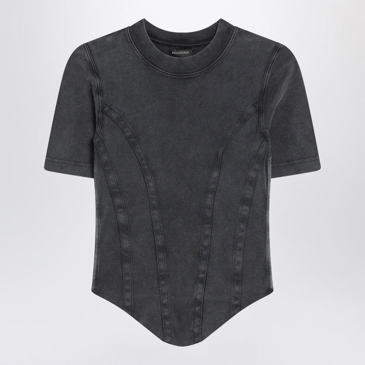 Shirts &amp; Tops Balenciaga - Washed black corset-style T-shirt Brand