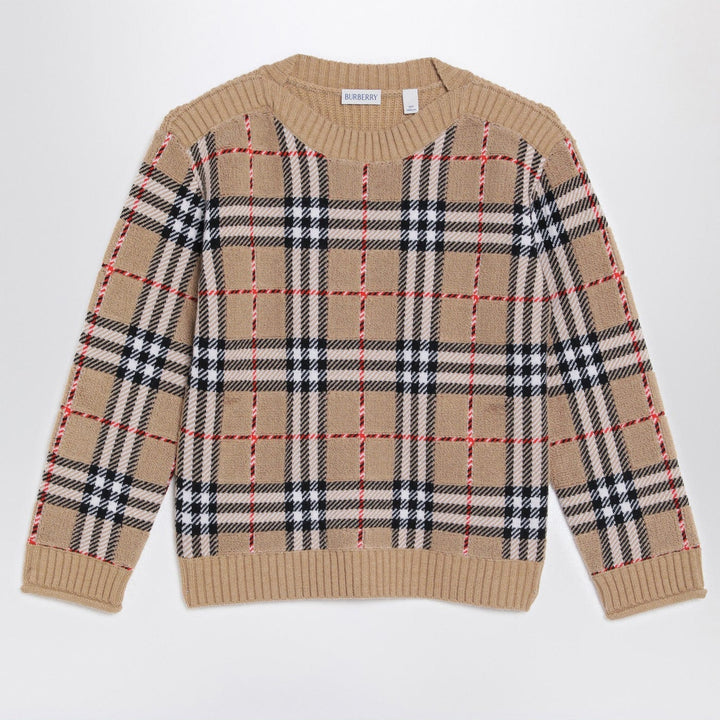 Shirts &amp; Tops 10 Burberry - Beige check wool pullover Brand