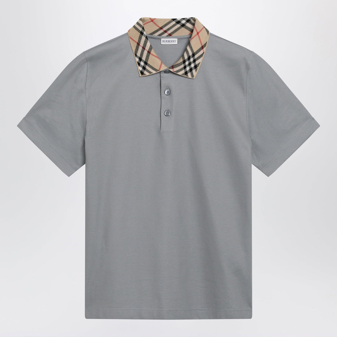 Shirts & Tops Burberry - Grey cotton polo with Check collar Brand
