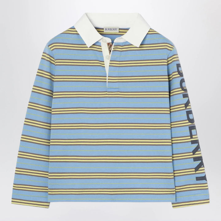 Burberry - Light Blue Striped Cotton Rugby Shirt Brand Shirts &amp; Tops 4Y
