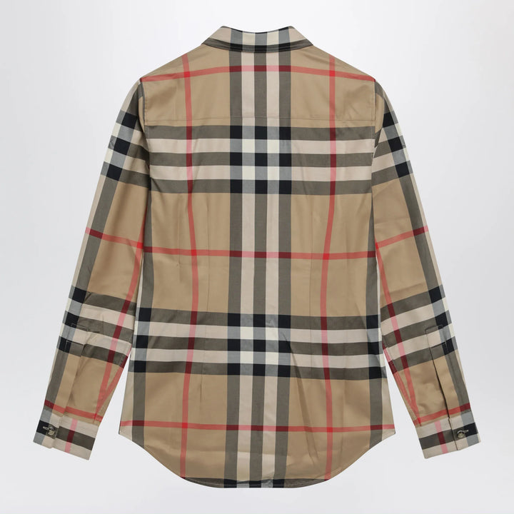 Burberry - Slim-fit cotton twill check shirt in archive beige Brand Shirts &amp; Tops