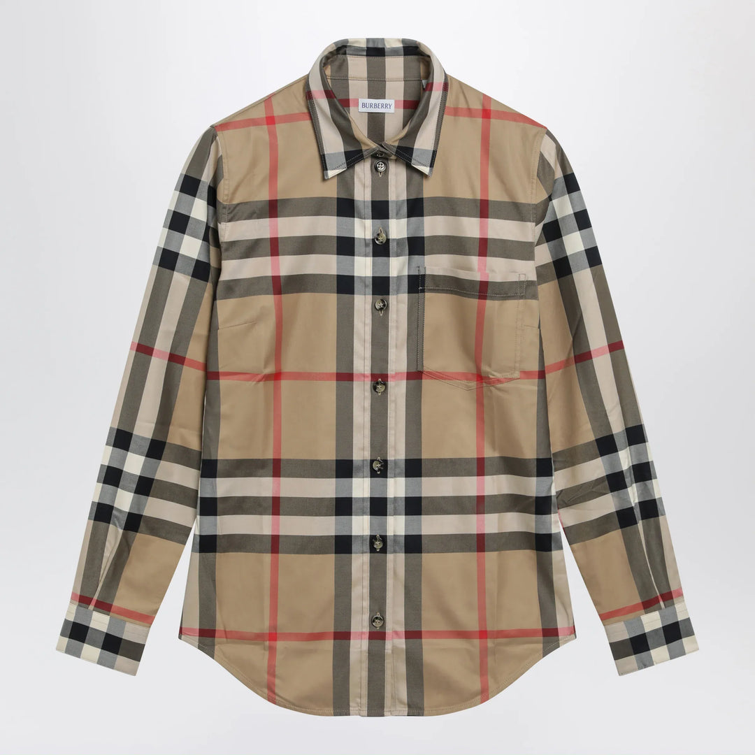Burberry - Slim-fit cotton twill check shirt in archive beige Brand Shirts &amp; Tops 4 UK