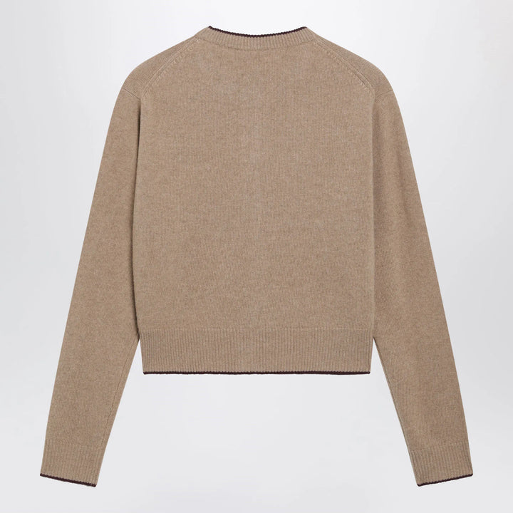 Chloé - Light Brown Wool and Cashmere Logo Cardigan Brand Shirts &amp; Tops