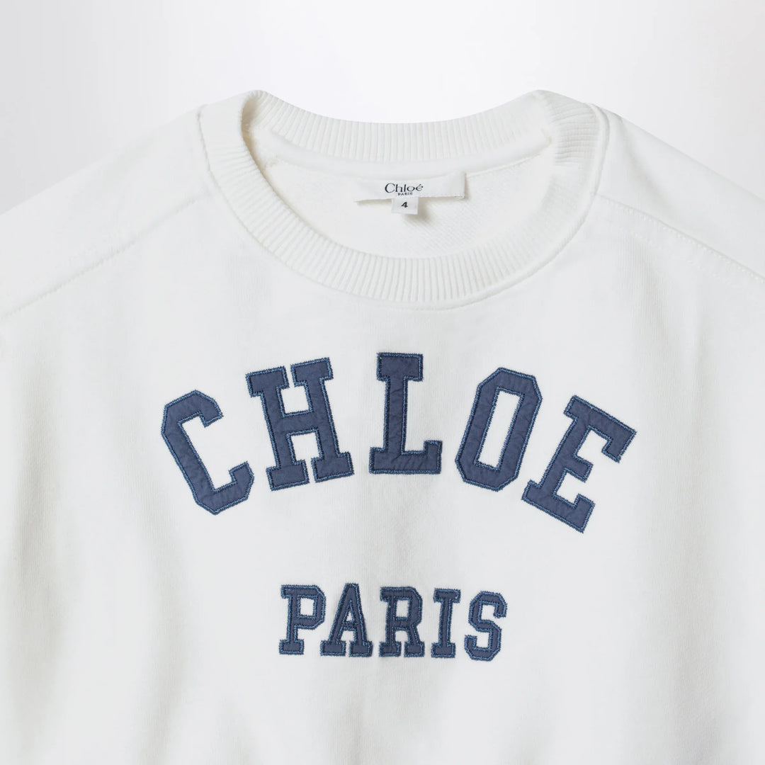 Chloé - White cropped sweatshirt with logo embroidery Brand Shirts &amp; Tops 14