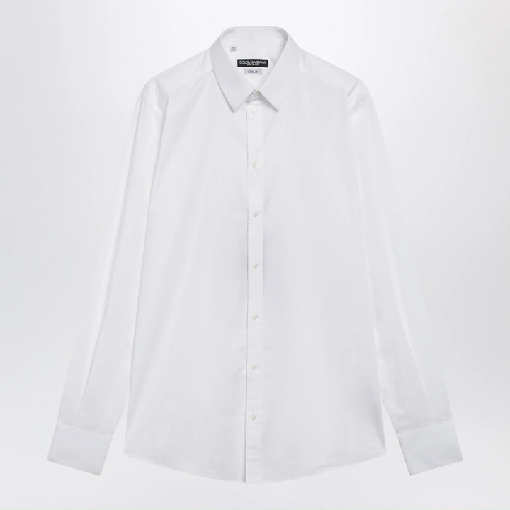 Dolce&amp;Gabbana - Gold Fit stretch poplin shirt in optical white Brand Shirts &amp; Tops 39