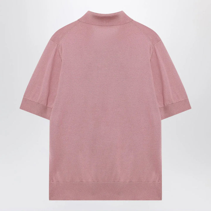 Dolce&amp;Gabbana - Pink silk polo shirt Brand Shirts &amp; Tops