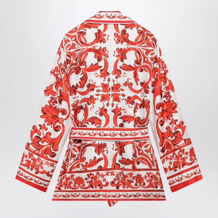 Dolce&amp;Gabbana - Vanity shirt in silk with majolica print, multicolor Brand Shirts &amp; Tops