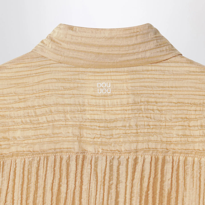 Douuod - Ochre yellow shirt with pleats Brand Shirts &amp; Tops