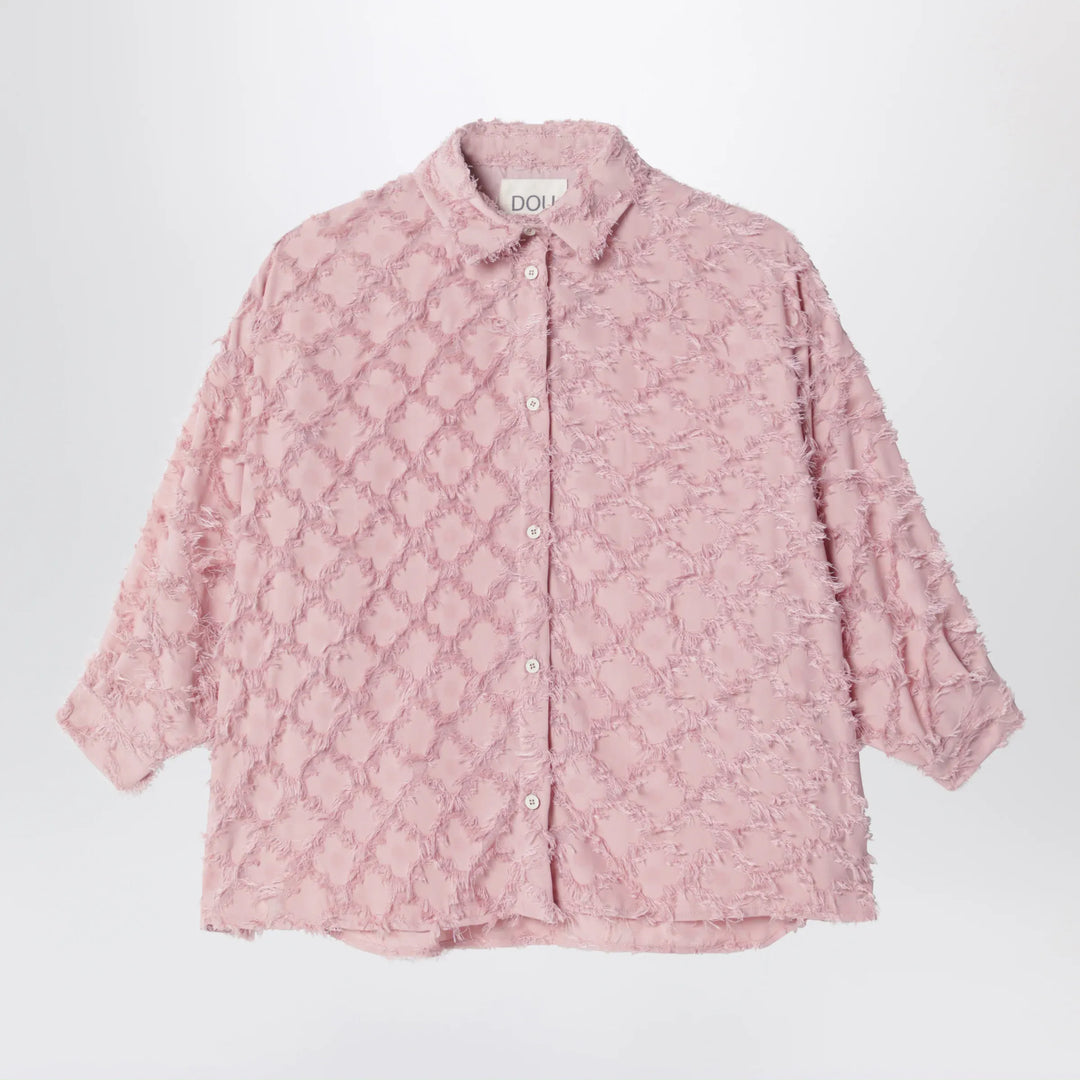 Douuod - Pink Shirt With Fringe Pattern Brand Shirts &amp; Tops 10