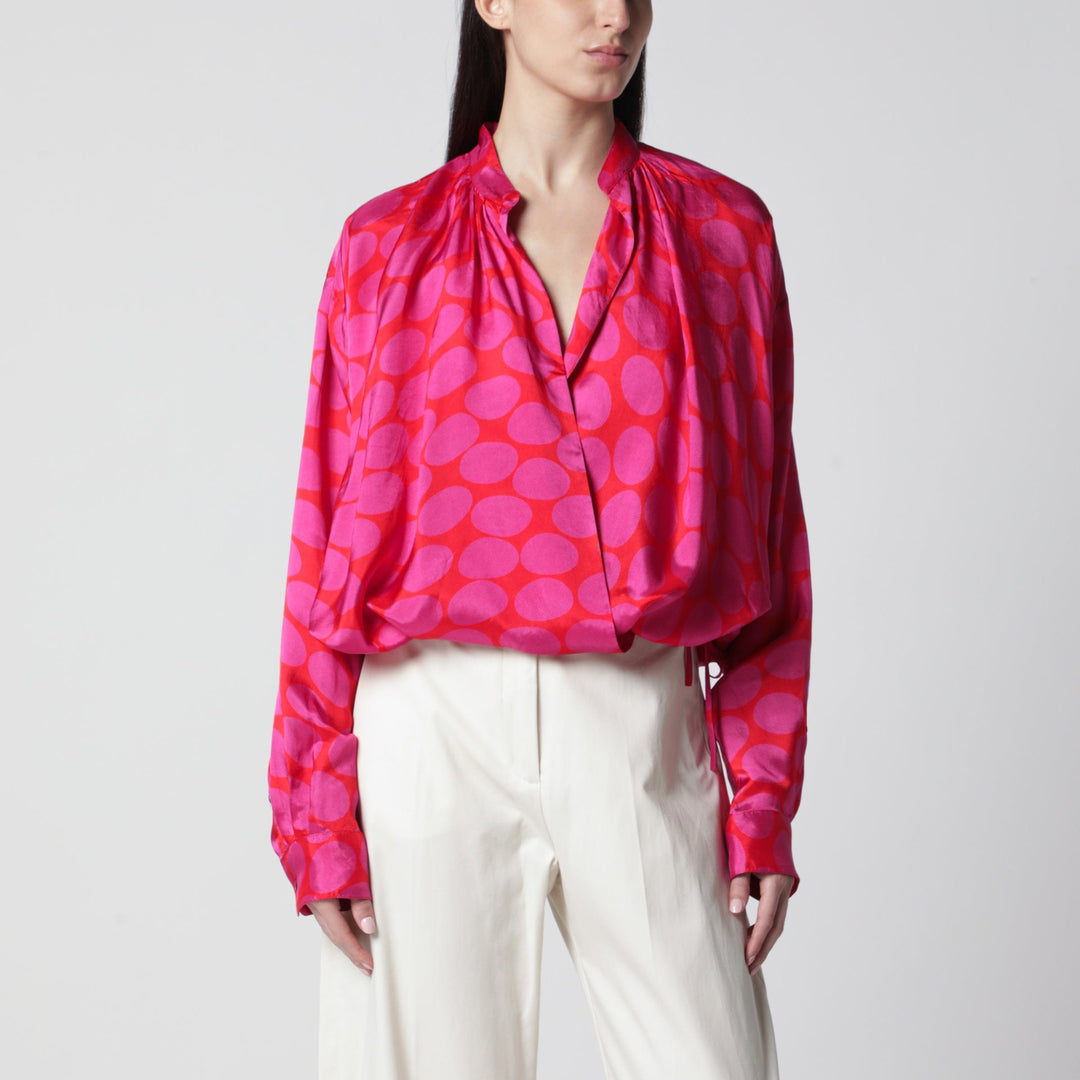 Shirts & Tops Dries Van Noten - Crossed Shirt with Fuchsia Print Brand