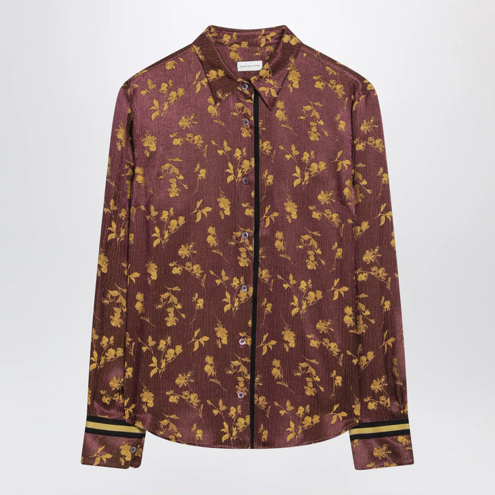 Dries Van Noten - Purple floral jacquard shirt in viscose blend Brand Shirts &amp; Tops 36  FR