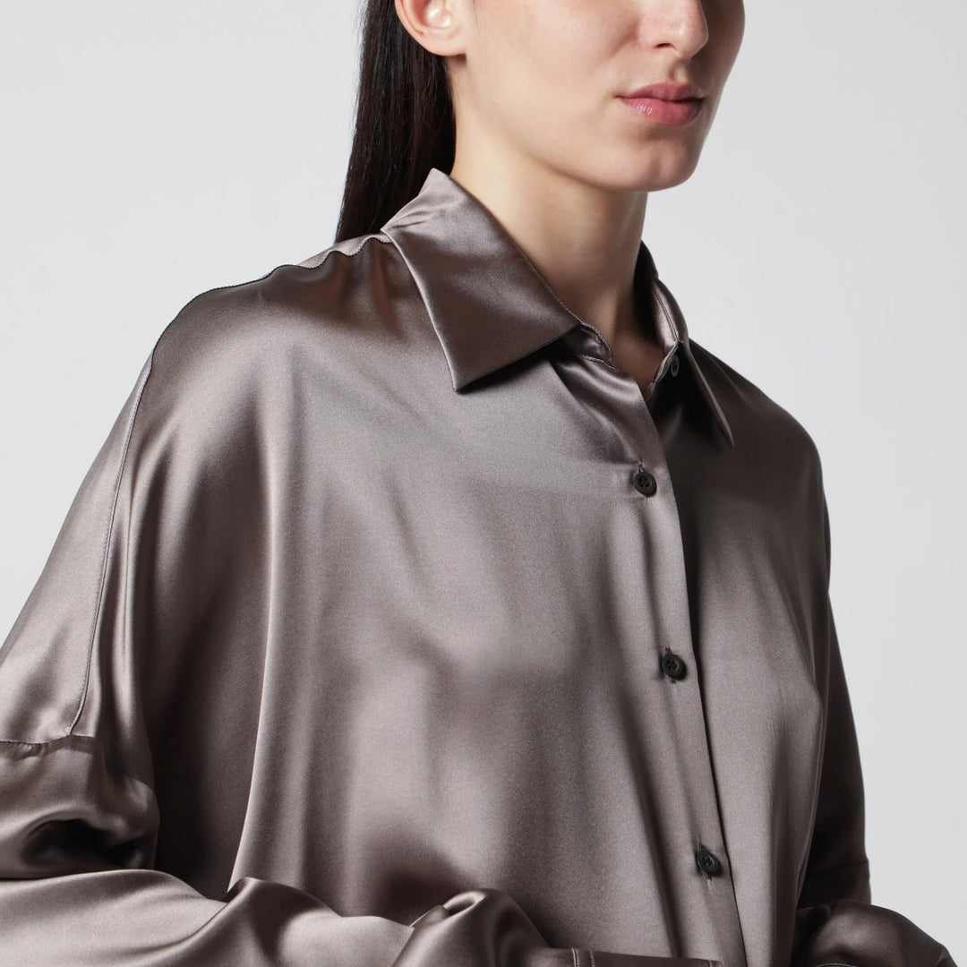 Dries Van Noten - Shirt Taupe Color in Silk Brand Shirts &amp; Tops