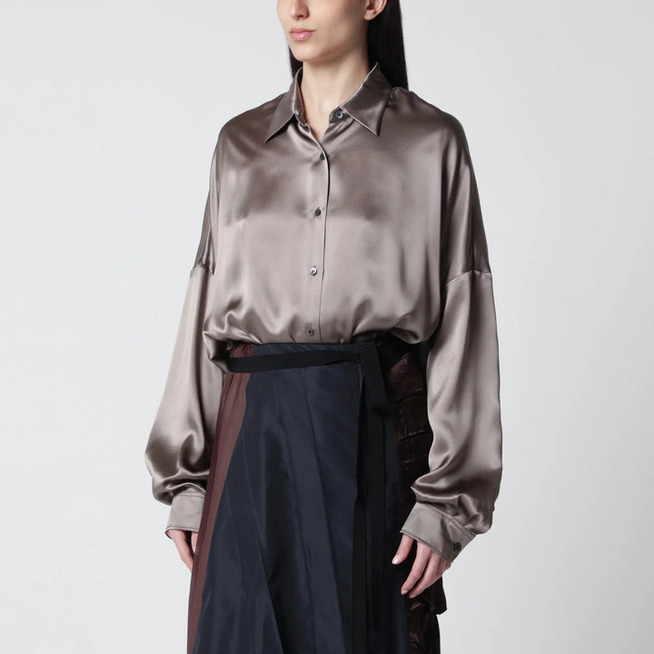 Dries Van Noten - Shirt Taupe Color in Silk Brand Shirts &amp; Tops XS