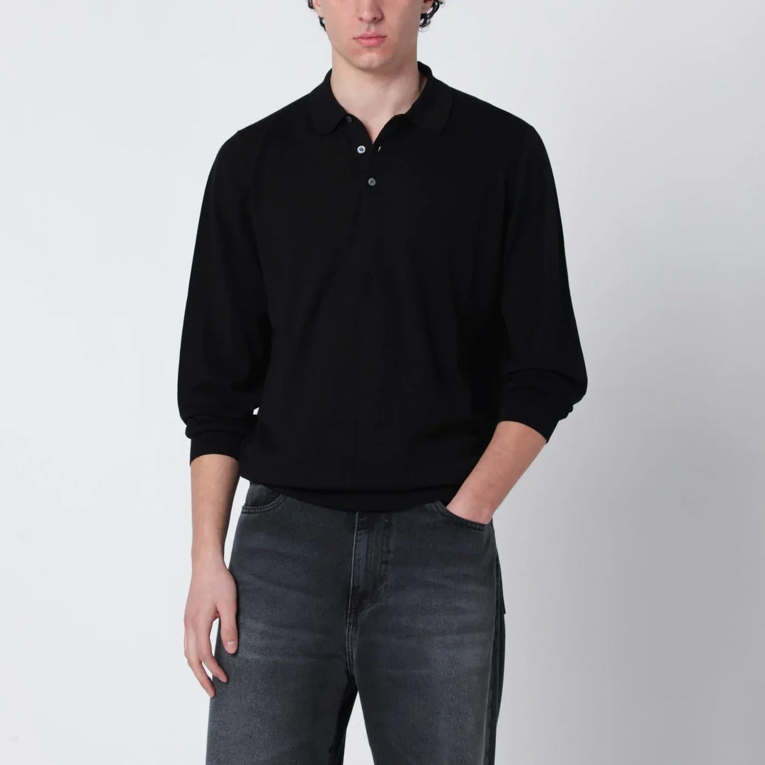 Drumohr - Black cotton polo Brand Shirts &amp; Tops 48 IT