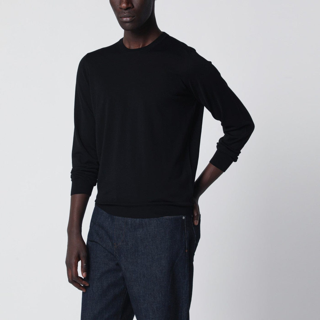 Shirts & Tops Drumohr - Black wool crew-neck sweater Brand