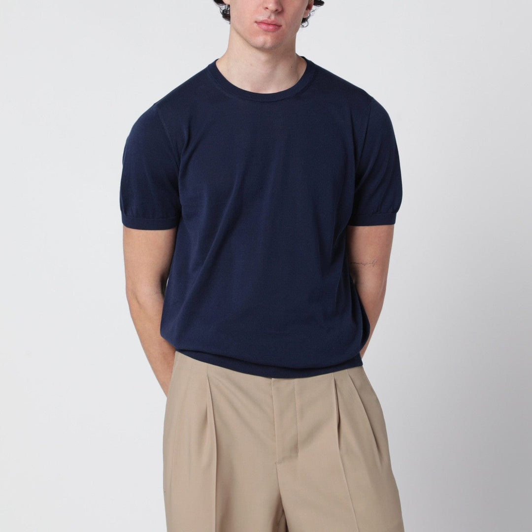 Shirts & Tops Drumohr - Blue cotton crewneck sweater Brand