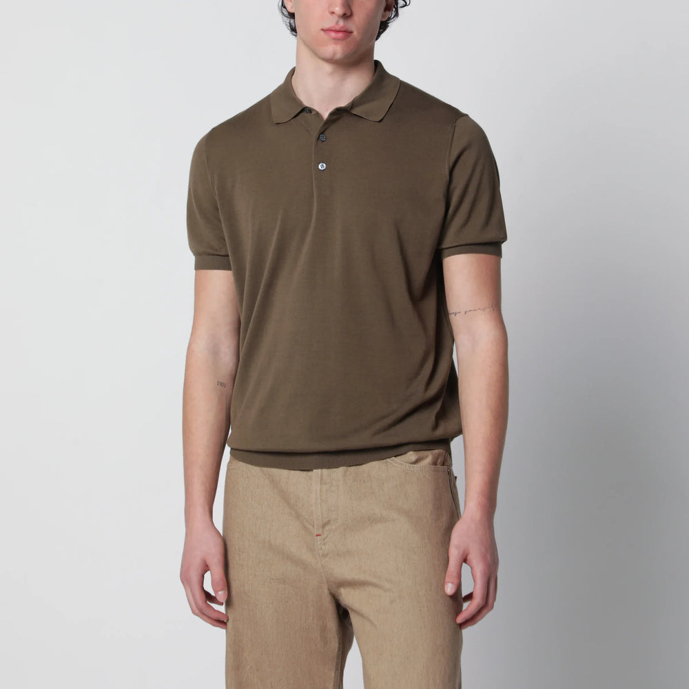 Drumohr - Military green cotton polo shirt Brand Shirts & Tops 48 IT