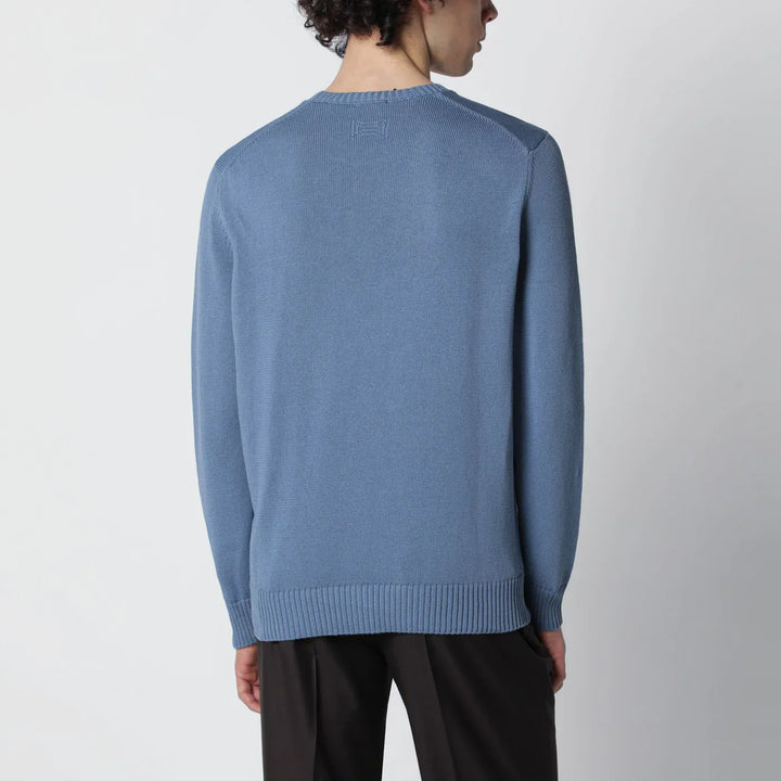 Drumohr - Powder blue cotton sweater Brand Shirts &amp; Tops