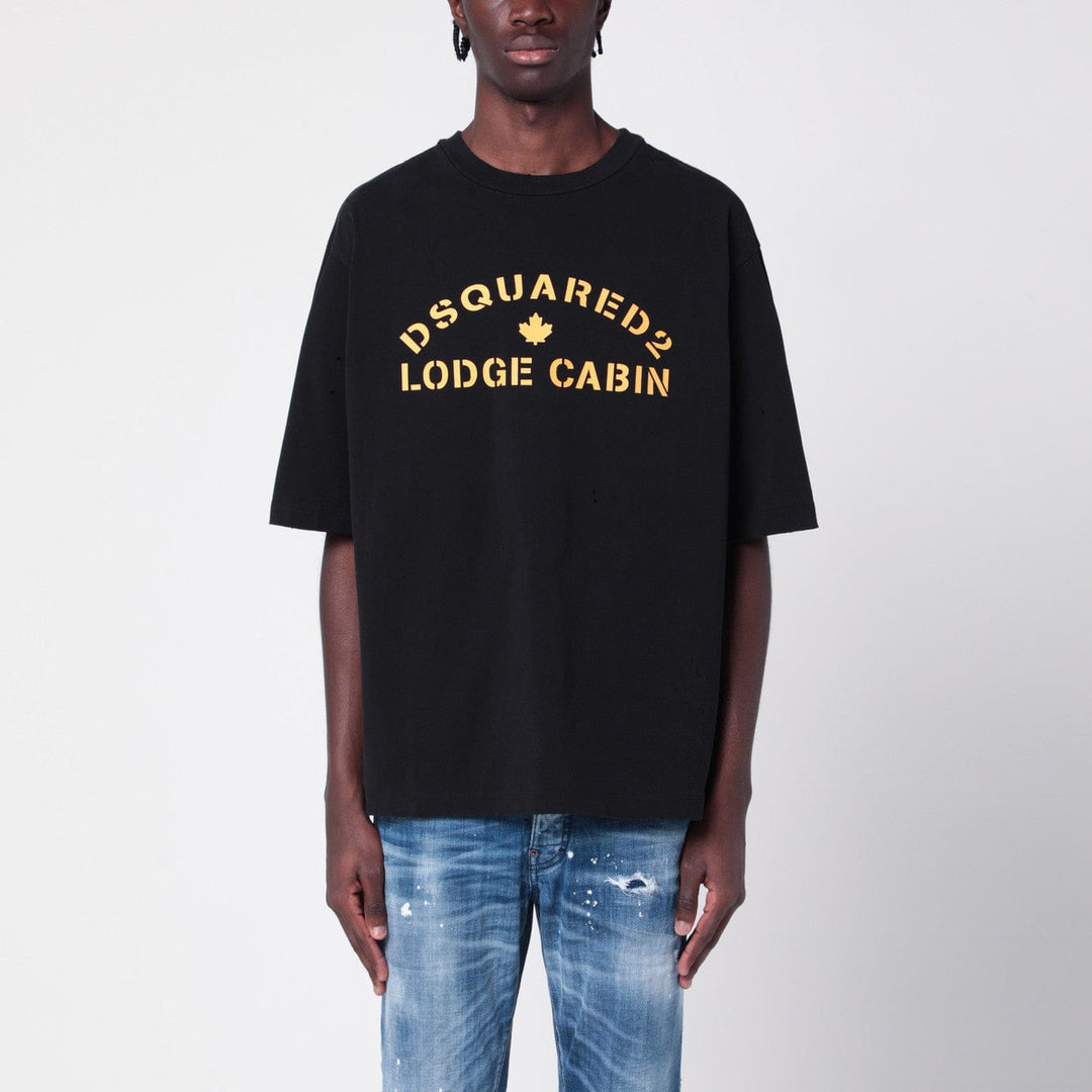 Shirts & Tops Dsquared2 - Black cotton T-shirt with logo Brand