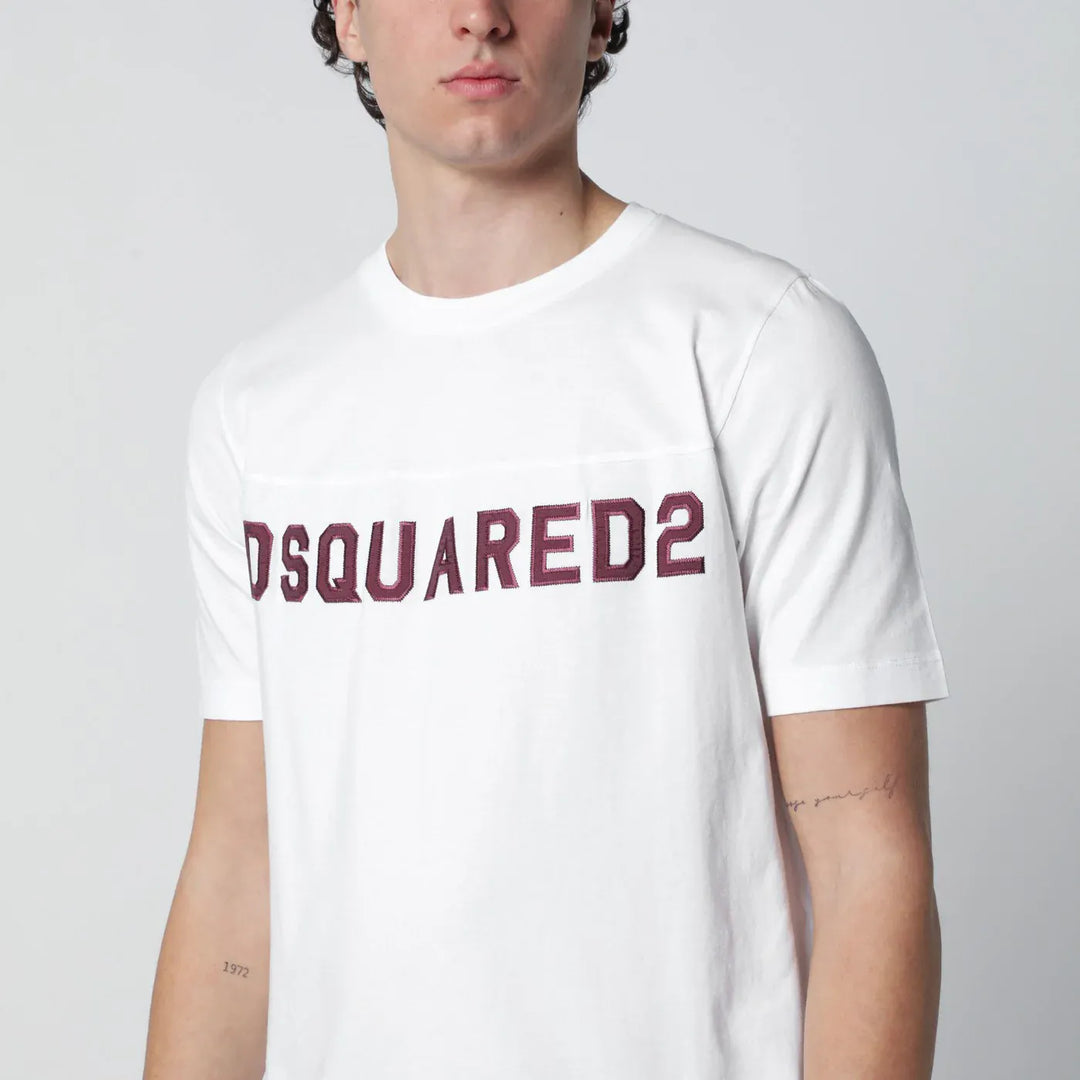 Dsquared2 - White T-shirt with logo embroidery Brand Shirts &amp; Tops