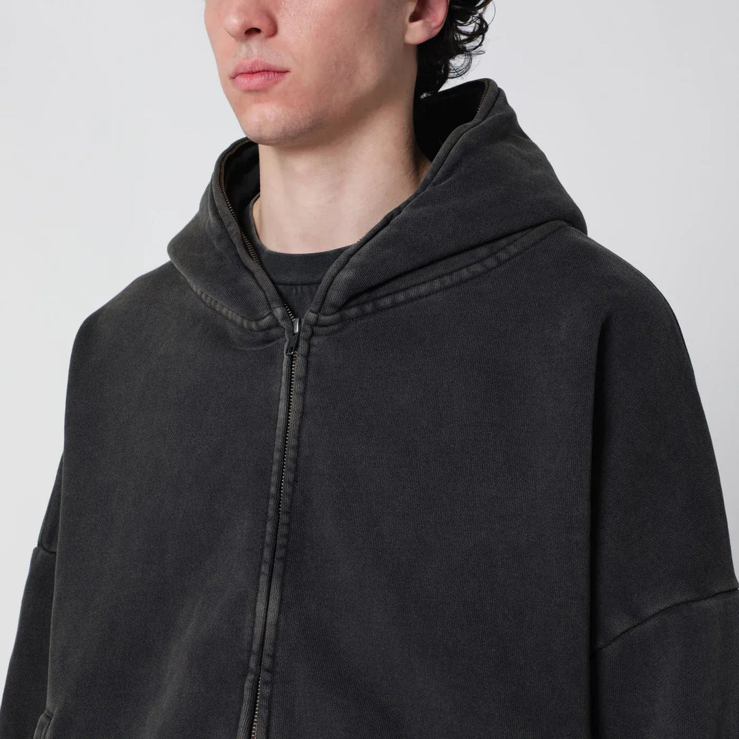 Entire Studios - Washed black cotton zip-up hoodie Brand Shirts &amp; Tops