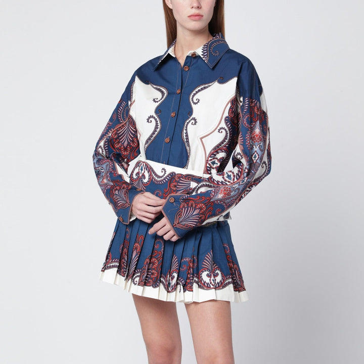 Shirts &amp; Tops FARM Rio - Deep blue and sand shirt with arabesque print Brand