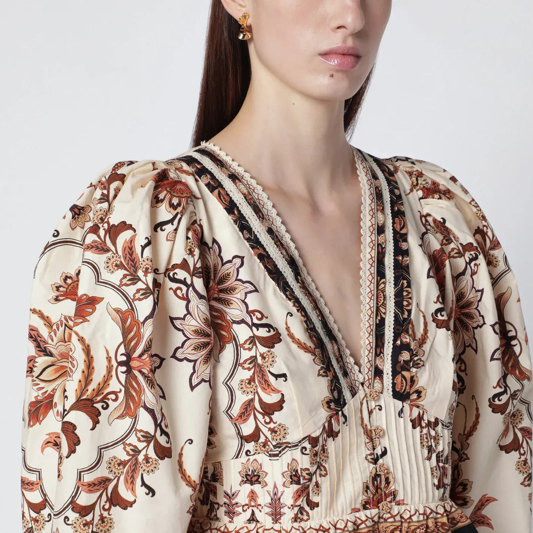 FARM Rio - Sand “Majestic Garden Lace” blouse Brand Shirts &amp; Tops