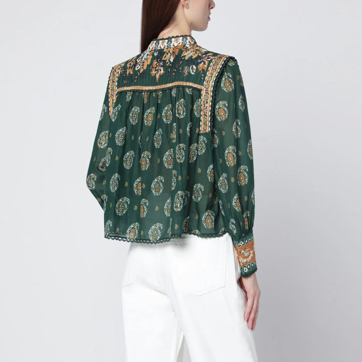 FARM Rio - Tayla green cotton blouse Brand Shirts &amp; Tops