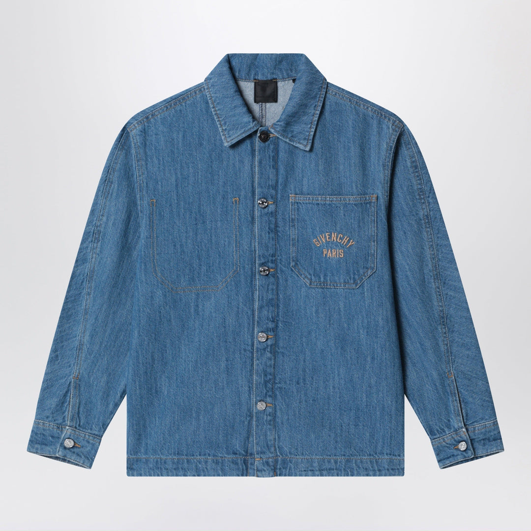 Shirts & Tops Givenchy - Blue denim shirt with logo embroidery Brand