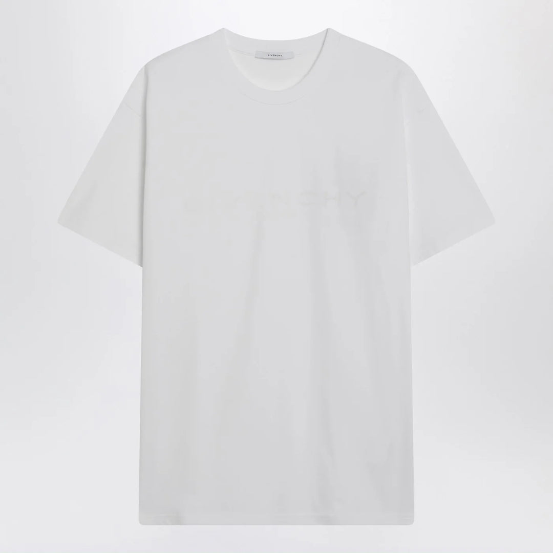 Givenchy - White cotton and silk T-shirt with jacquard logo Brand Shirts &amp; Tops S