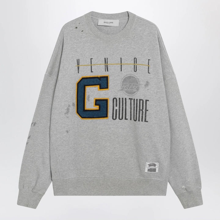 Golden Goose - Grey sweatshirt with college logo graphic Brand Shirts &amp; Tops S