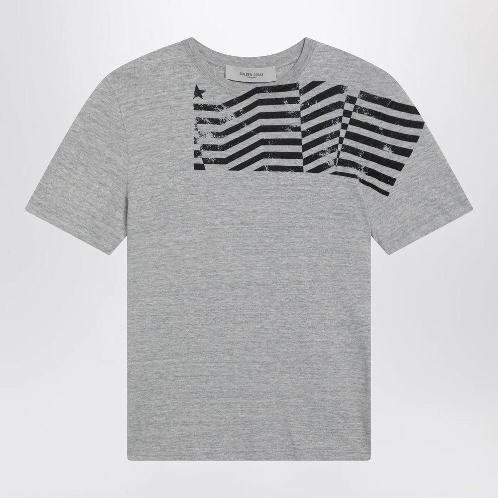 Golden Goose - Grey T-shirt with logo print Brand Shirts & Tops XS