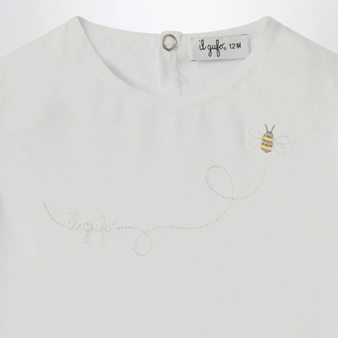 Il Gufo - White T-shirt with ruffled sleeves Brand Shirts &amp; Tops 9M