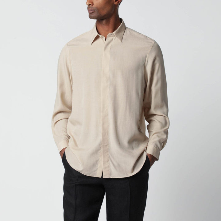 Shirts &amp; Tops Lardini - Beige linen-blend shirt Brand