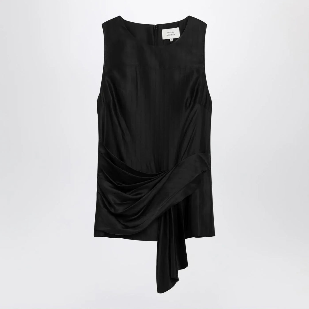 LouLou De Saison - Black draped Fonda top Brand Shirts &amp; Tops S