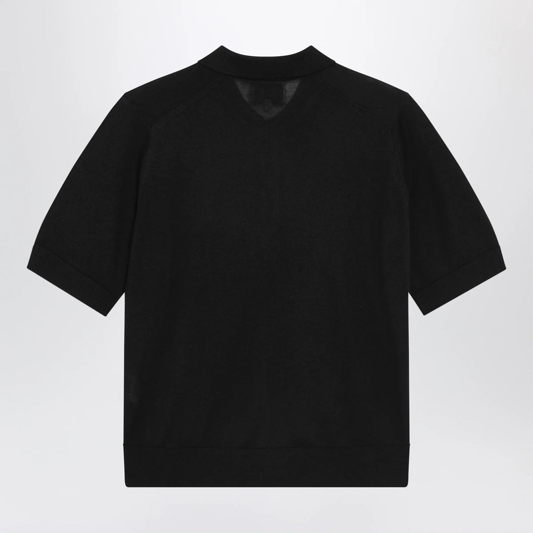 LouLou De Saison - Black Migo Fluid Cashmere Polo Brand Shirts &amp; Tops