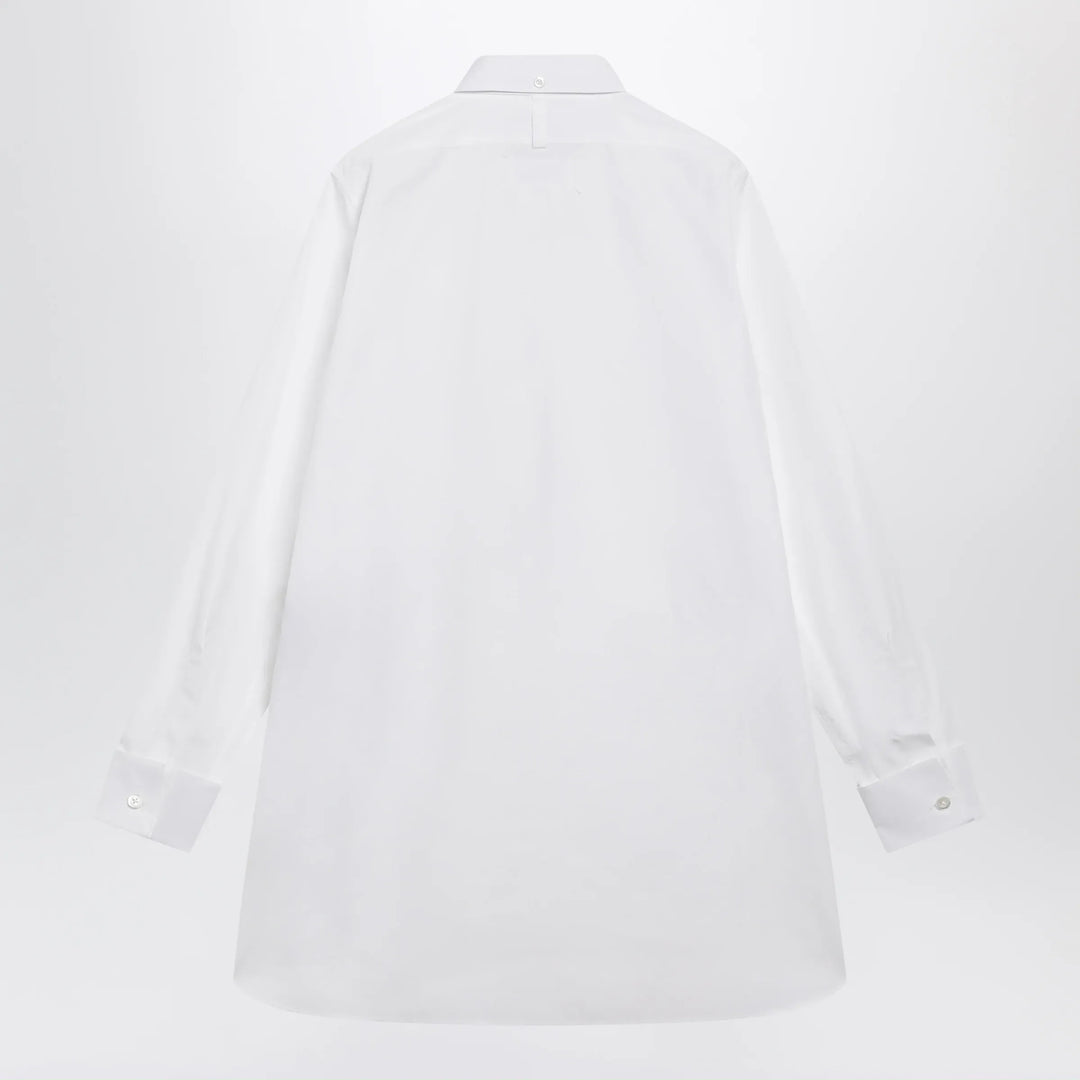 Maison Margiela - Long-sleeve cotton poplin shirt in white Brand Shirts &amp; Tops