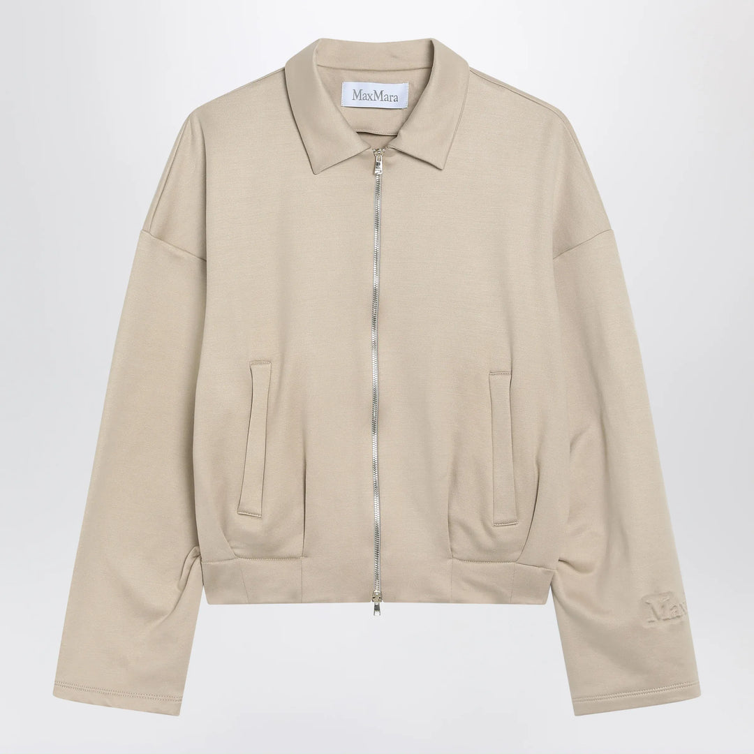 Max Mara - Beige cropped sweatshirt in silk blend Brand Shirts &amp; Tops M