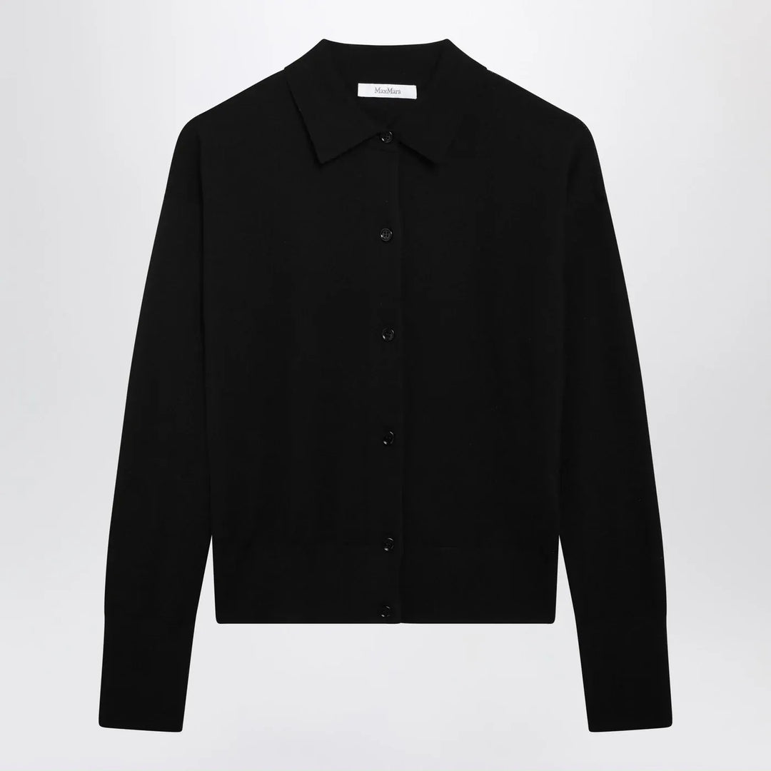 Max Mara - Black wool-blend cardigan Brand Shirts &amp; Tops M