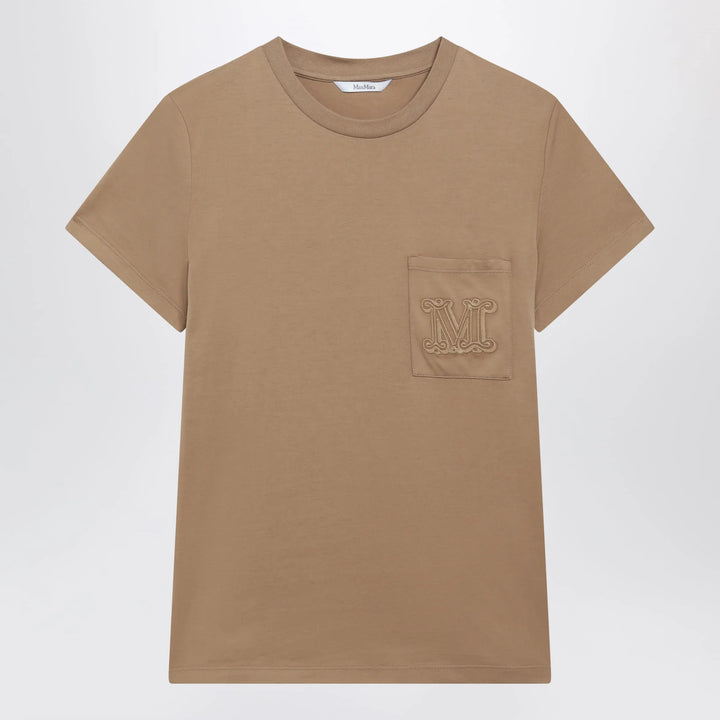 Max Mara - Camel cotton jersey T-shirt Brand Shirts &amp; Tops XS